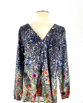 Womens Misslook Shirt Size Medium Floral Pattern Button Down Long Sleeve - TheRealThreads